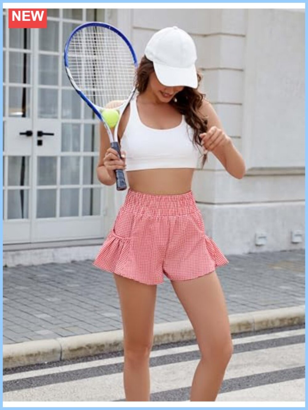 High Waisted Ruffle Running Shorts with Pockets - Picture 4 of 6
